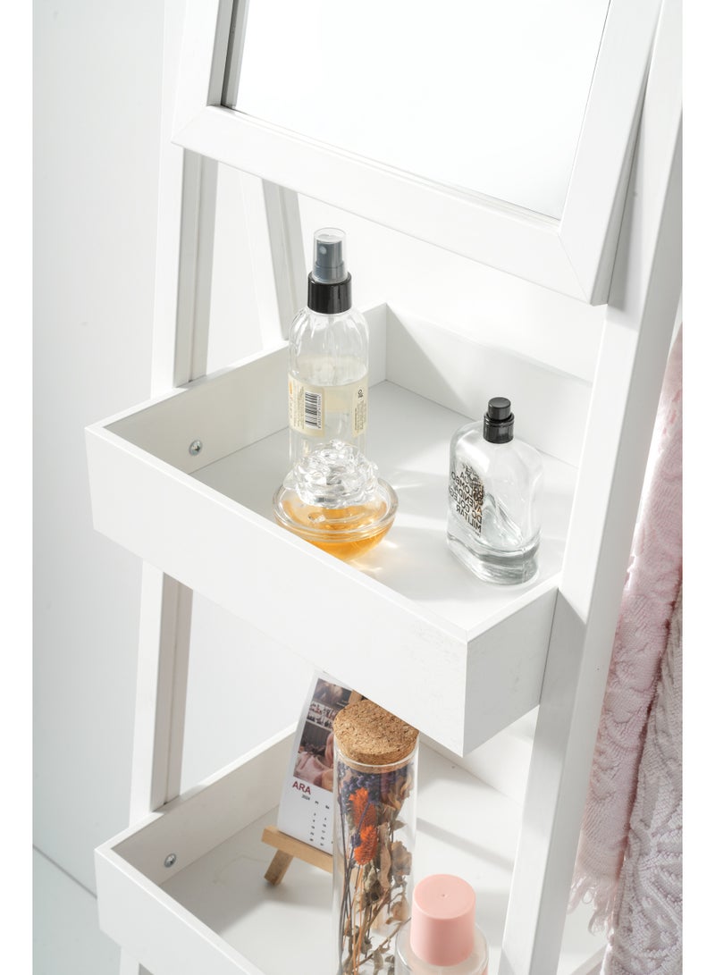 evistar 3-shelf storage organizer with mirror, made of high-quality Turkish wood, suitable for the bedroom or living room versatile. - Image 3